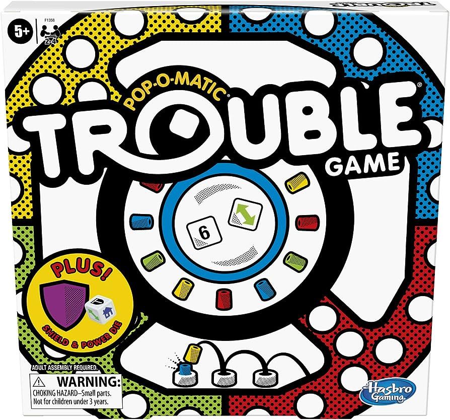 Hasbro Gaming Trouble Board Game Includes Bonus Power Die and Shield, Game for Kids Ages 5 and Up... | Amazon (US)