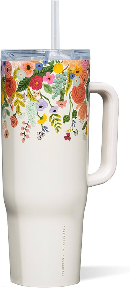 Corkcicle x Rifle Paper Co. Cruiser Insulated Tumbler with Handle & Straw - Keeps Drinks Cold 20 ... | Amazon (US)