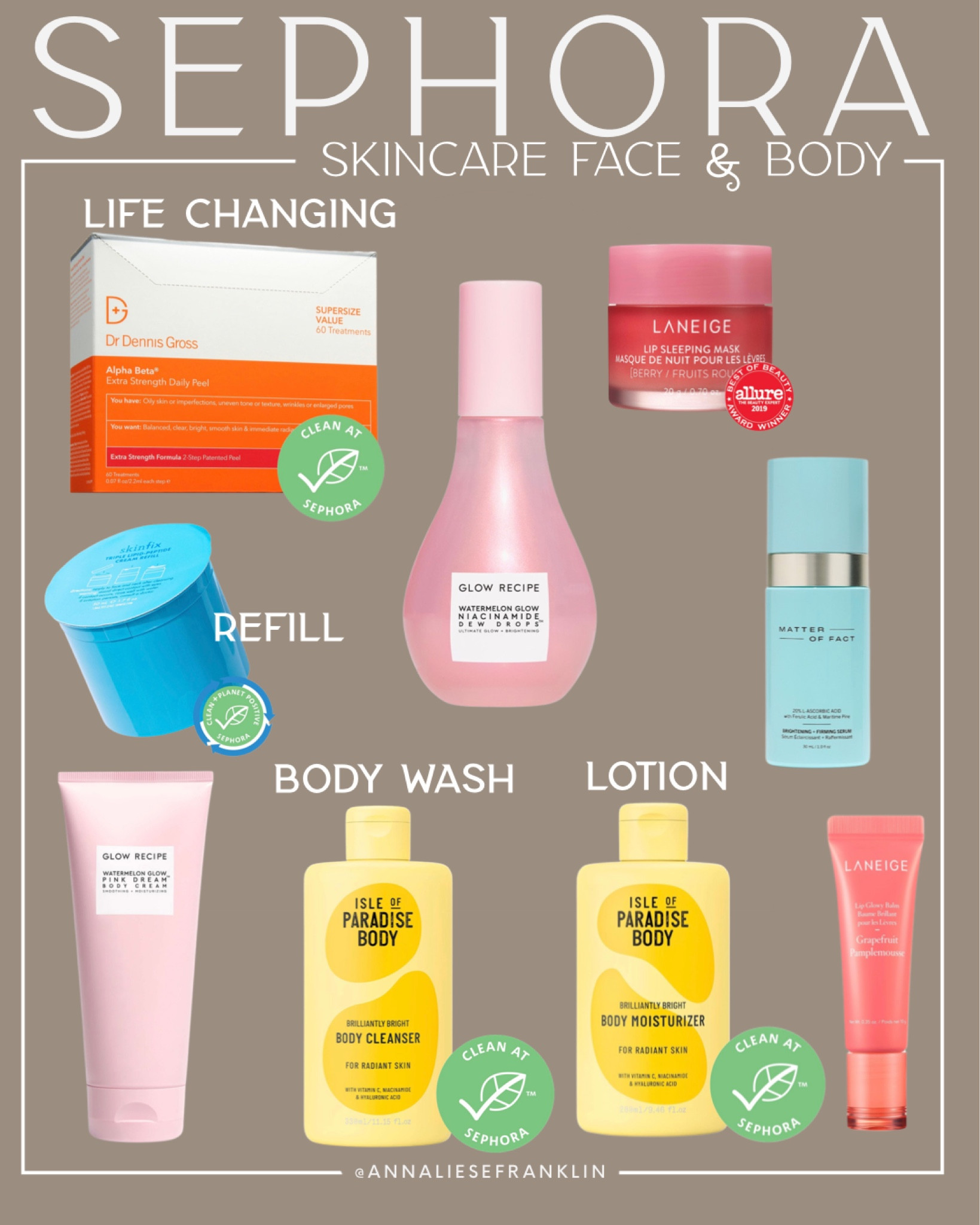 Sephora skincare • clean beauty • vitamin c • skin brightening • anti-aging • chemical peel • exfoliate • smooth skin • lip mask • hydrating • body wash • body lotion • skin resurfacing 

#LTKbeauty