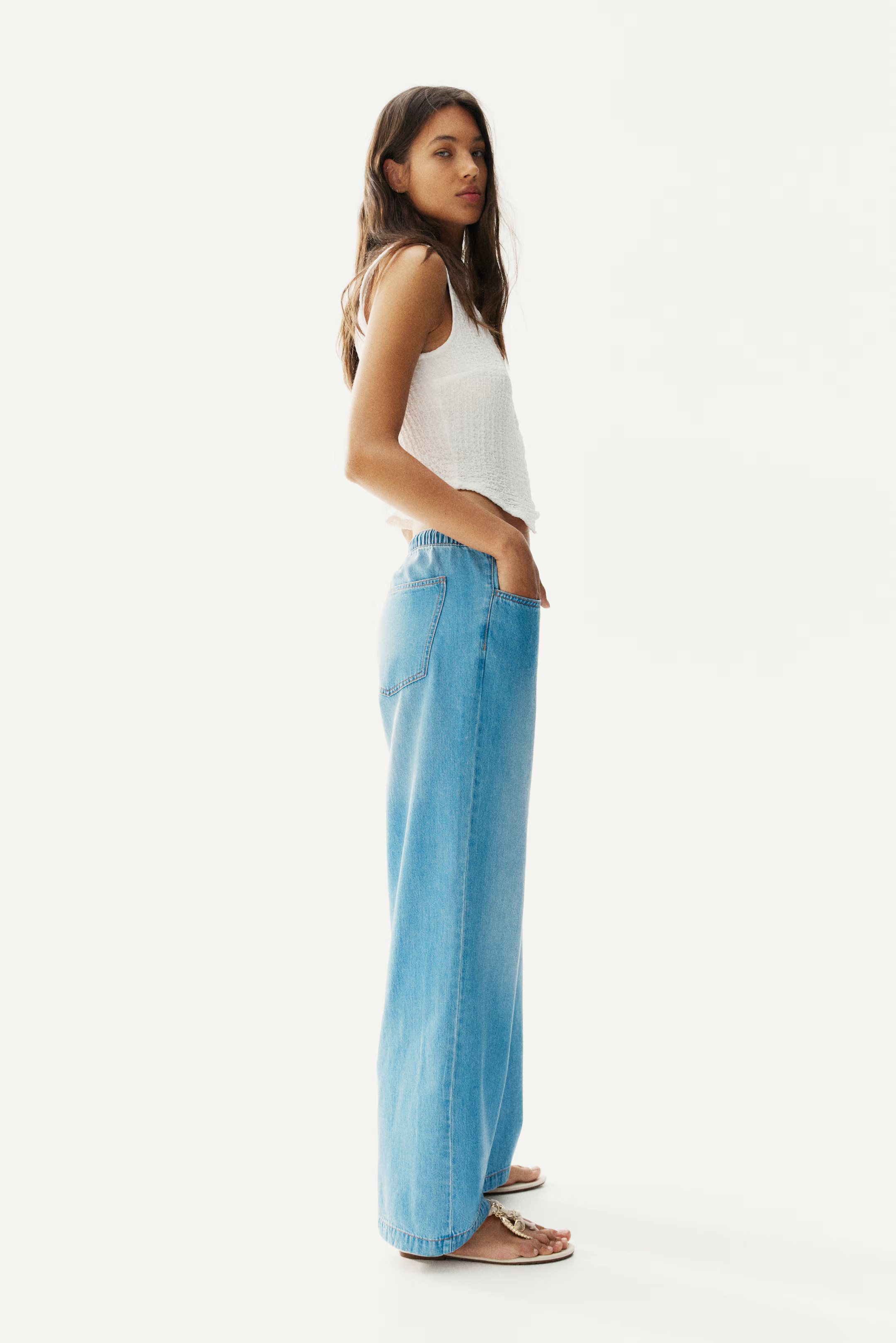 Denim Drawstring Pants | H&M (US + CA)