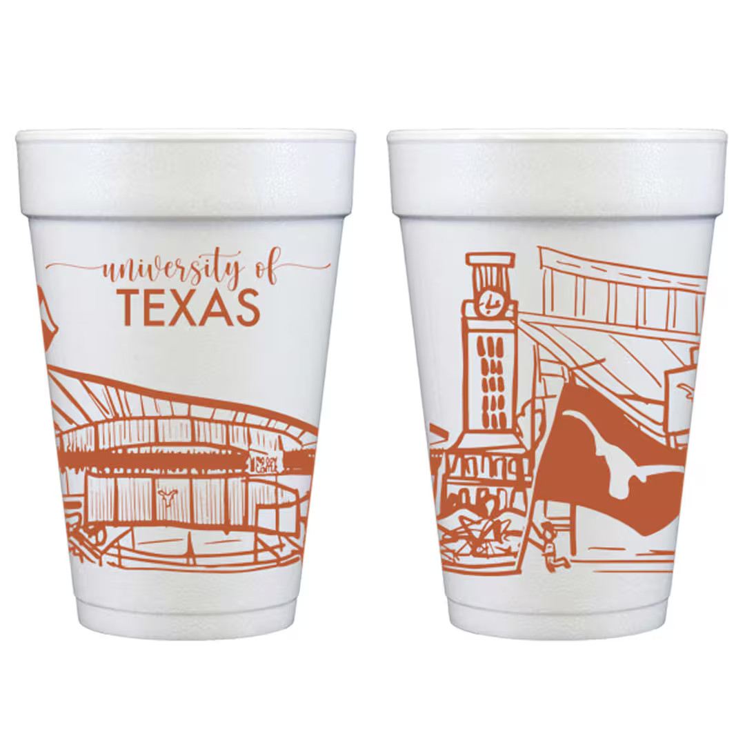 University of Texas - Austin Campus Skyline Landmarks {foam Cup 10 Pack} - Etsy | Etsy (US)