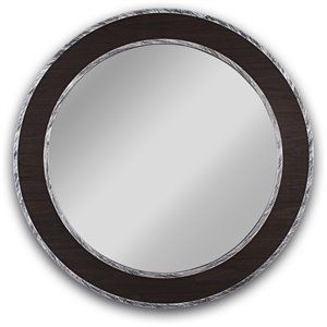 CHLOE's Reflection Hanging Black-Wood Circle Framed Wall Mirror 30" Height | Homesquare