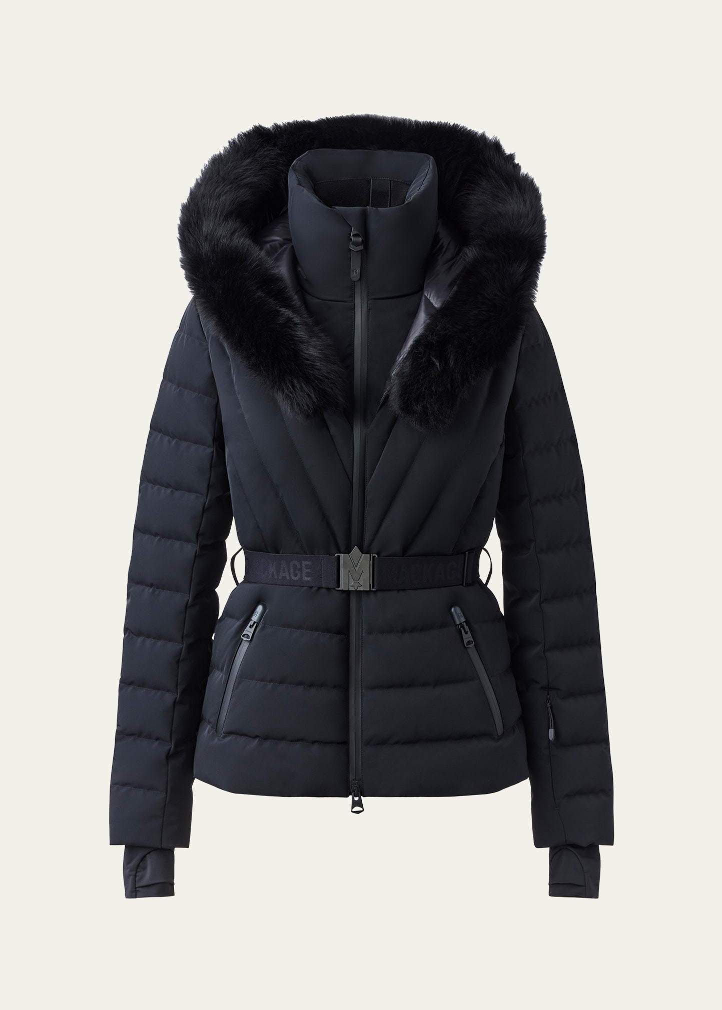 Mackage Elita Down Ski Jacket with Removable Shearling Trim | Bergdorf Goodman