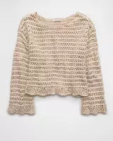 AE Ballet Neck Open Knit Sweater | Aerie