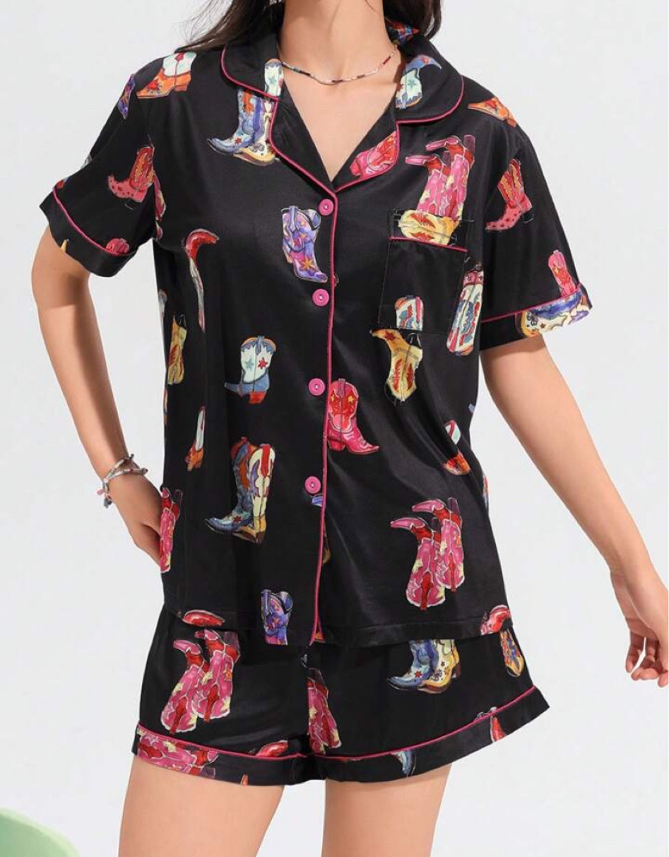 Cowboy boot pajamas / SHEIN pajamas 