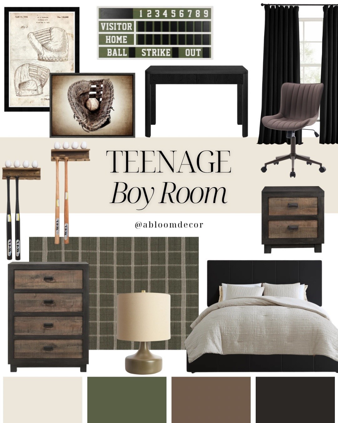 Classic Green and Brown Baseball Teen Bedroom Decor

#LTKHome #LTKmomlife #LTKMens