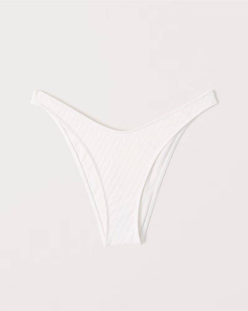 Ribbed High-Leg Cheeky Bikini Bottoms | Abercrombie & Fitch (US)