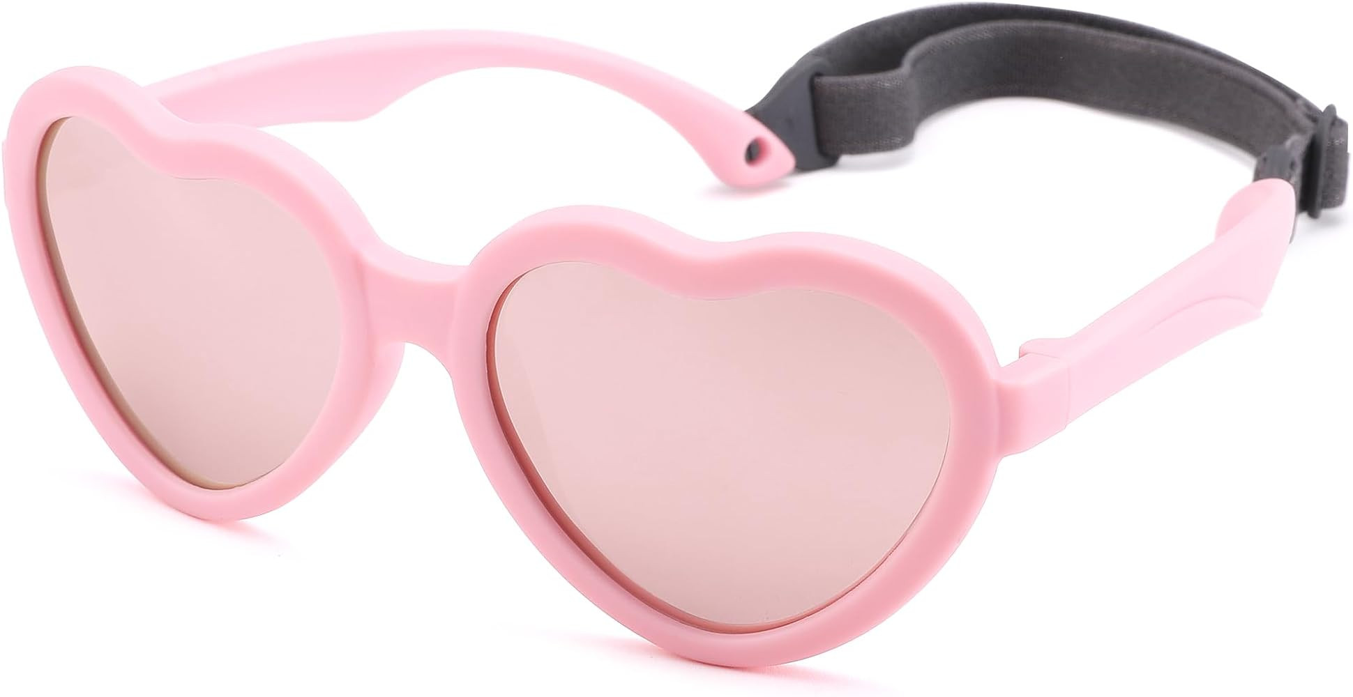 COASION Kids Polarized Sunglasses with Strap - TPEE Rubber Flexible Heart Sunglasses for Toddler ... | Amazon (US)