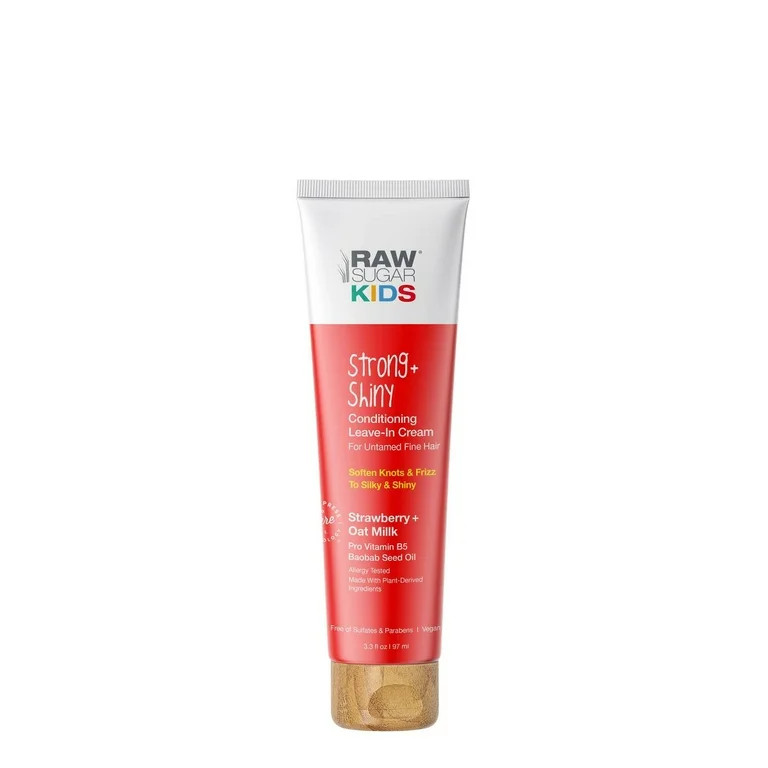Raw Sugar Leave-In Hair Cream Strawberry + Oat Milk Hair Treatment for Kids - 3.3 fl oz | Walmart (US)