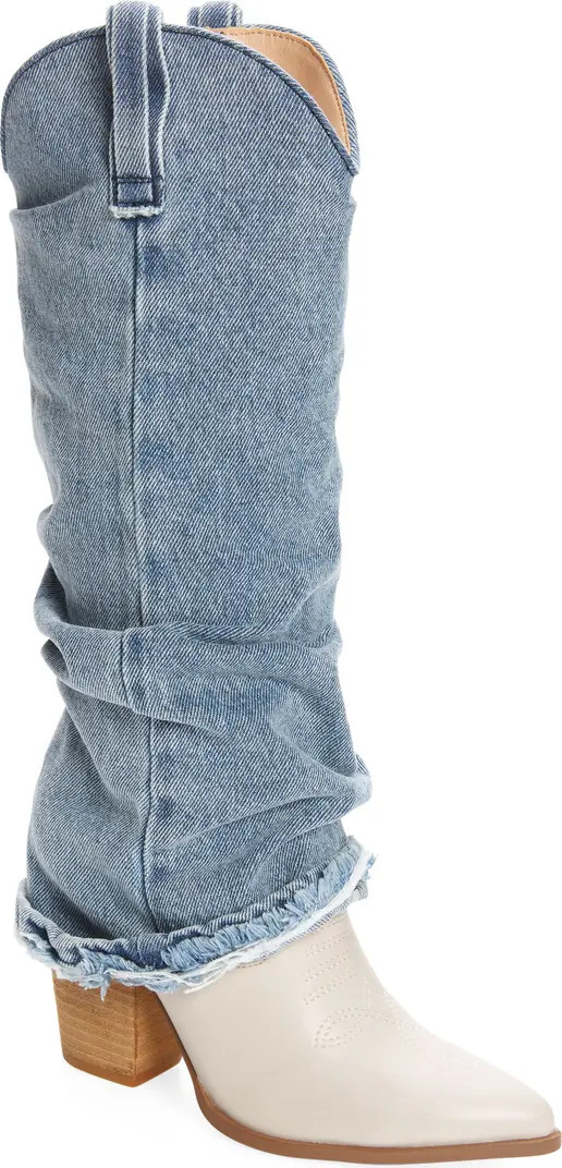 Lassy Ruched Pointed Toe Western Boot (Women) | Nordstrom