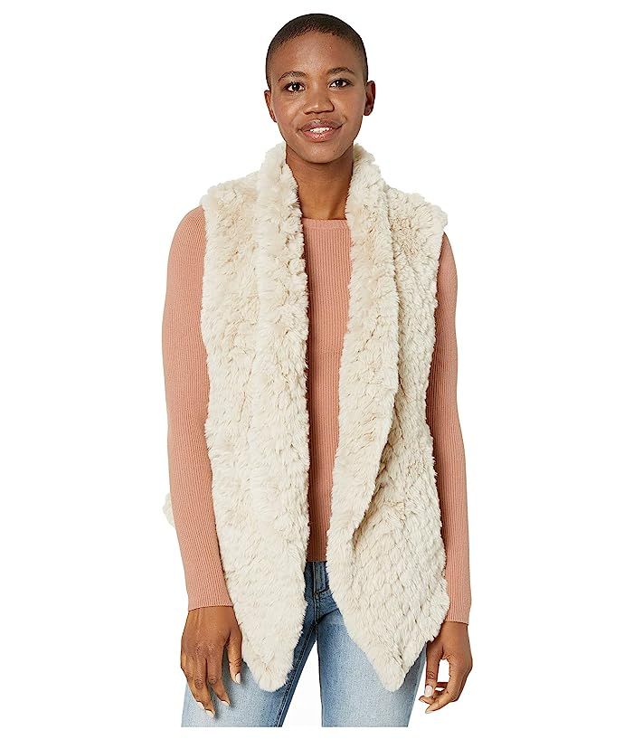 Ultra Lux Plush Pia Knit Faux Fur Vest | Zappos