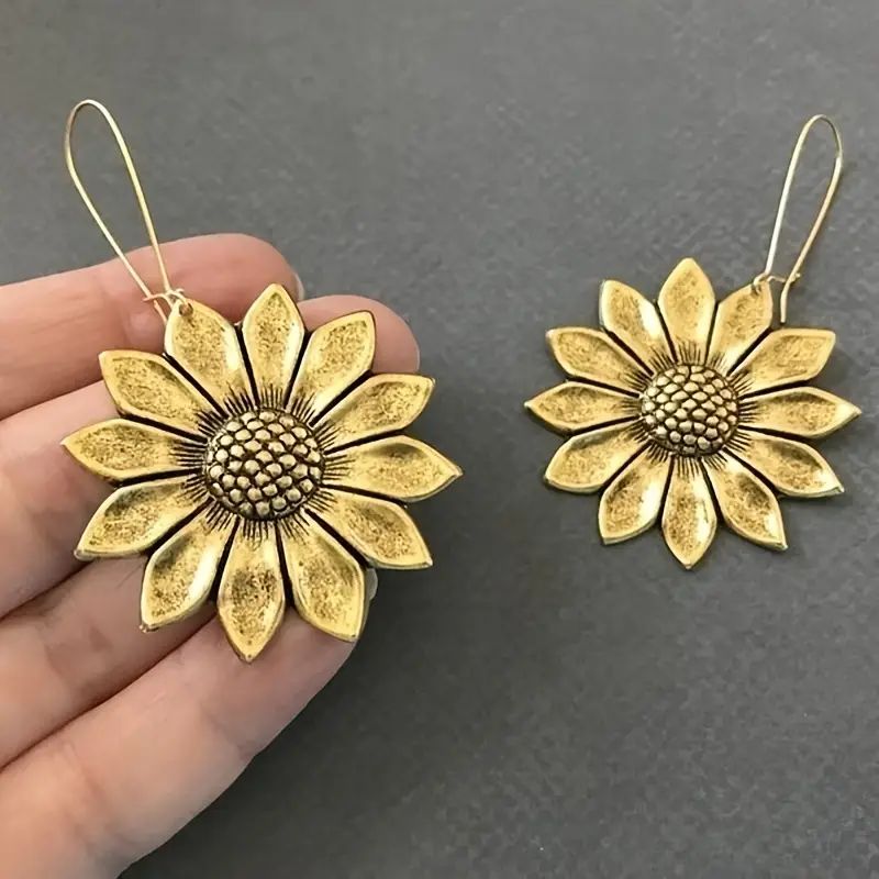 Cute Hook Drop Earrings Boho Sunflower Shaped Elegant Dangle - Temu | Temu Affiliate Program
