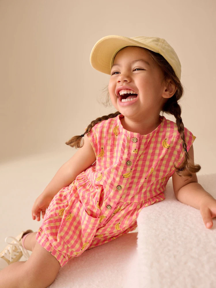 Pink/Yellow Banana Trapeze Playsuit (3mths-7yrs) | Next US