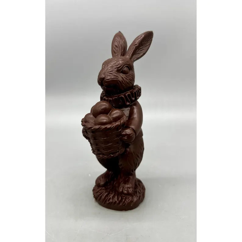 Faux Chocolate Bunny Figurine – Hand Decorated Easter Decor, 6.25" Tall | Etsy (US)