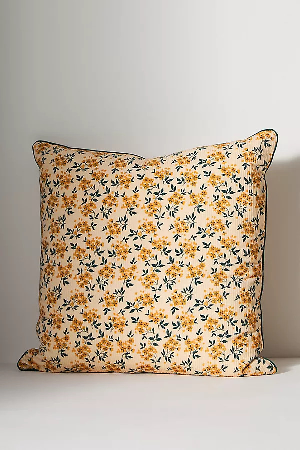 Vera Cotton Floral Printed Pillow | Anthropologie (US)
