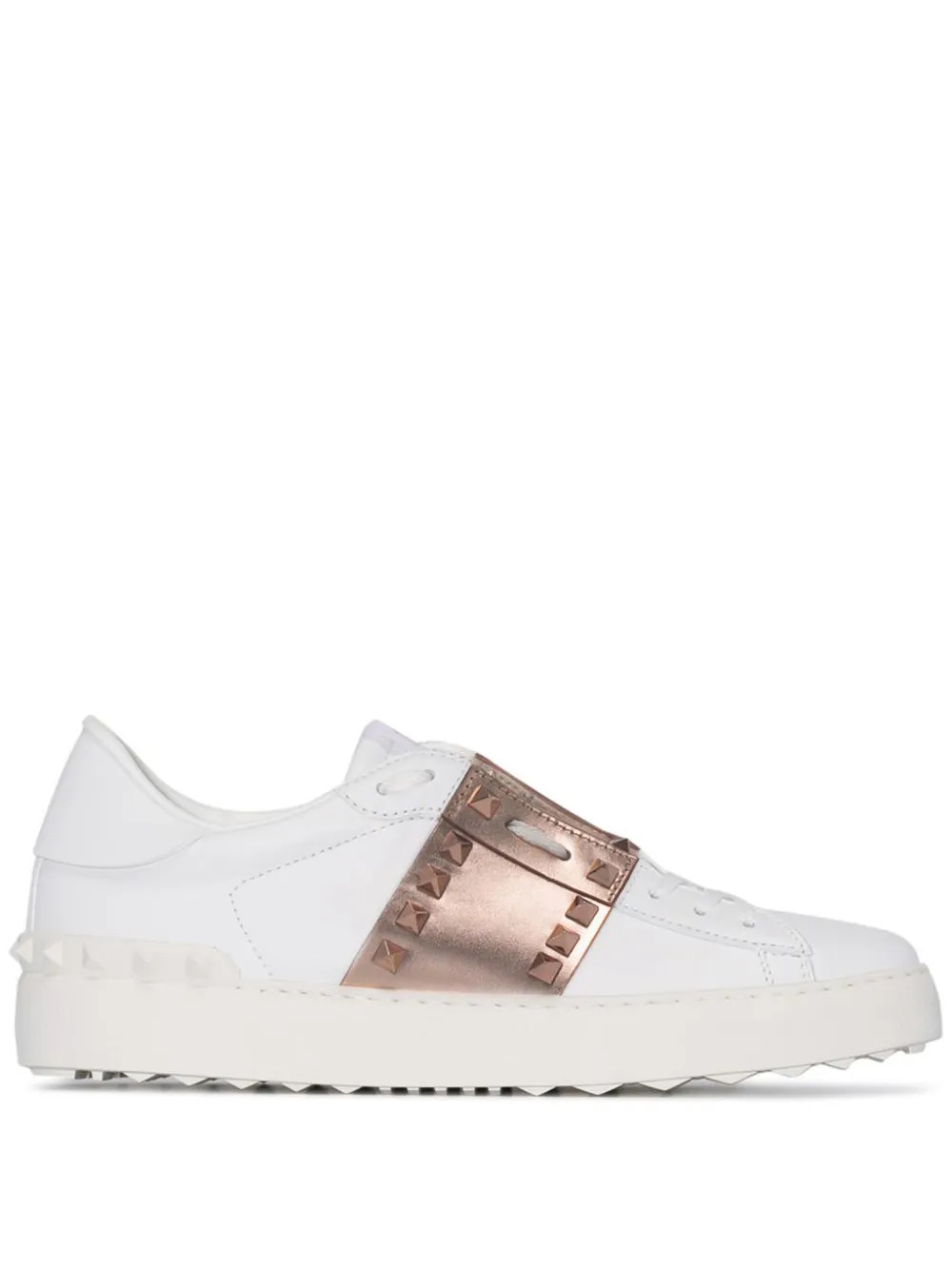 Valentino Garavani Rockstud Untitled Leather Sneakers - Farfetch | Farfetch Global