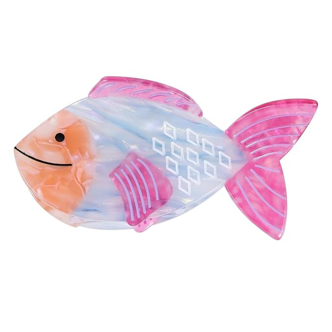 Fish Hair Claw Clip for Women Thick Curly Fine Hair Decor Accessories 3.4 inch Big Acrylic Strong... | Amazon (US)