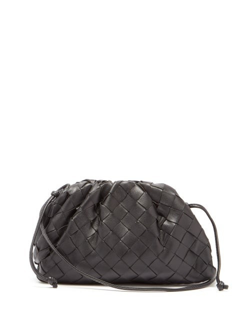 Bottega Veneta - The Pouch Mini Intrecciato-leather Clutch Bag - Womens - Black | Matches (US)