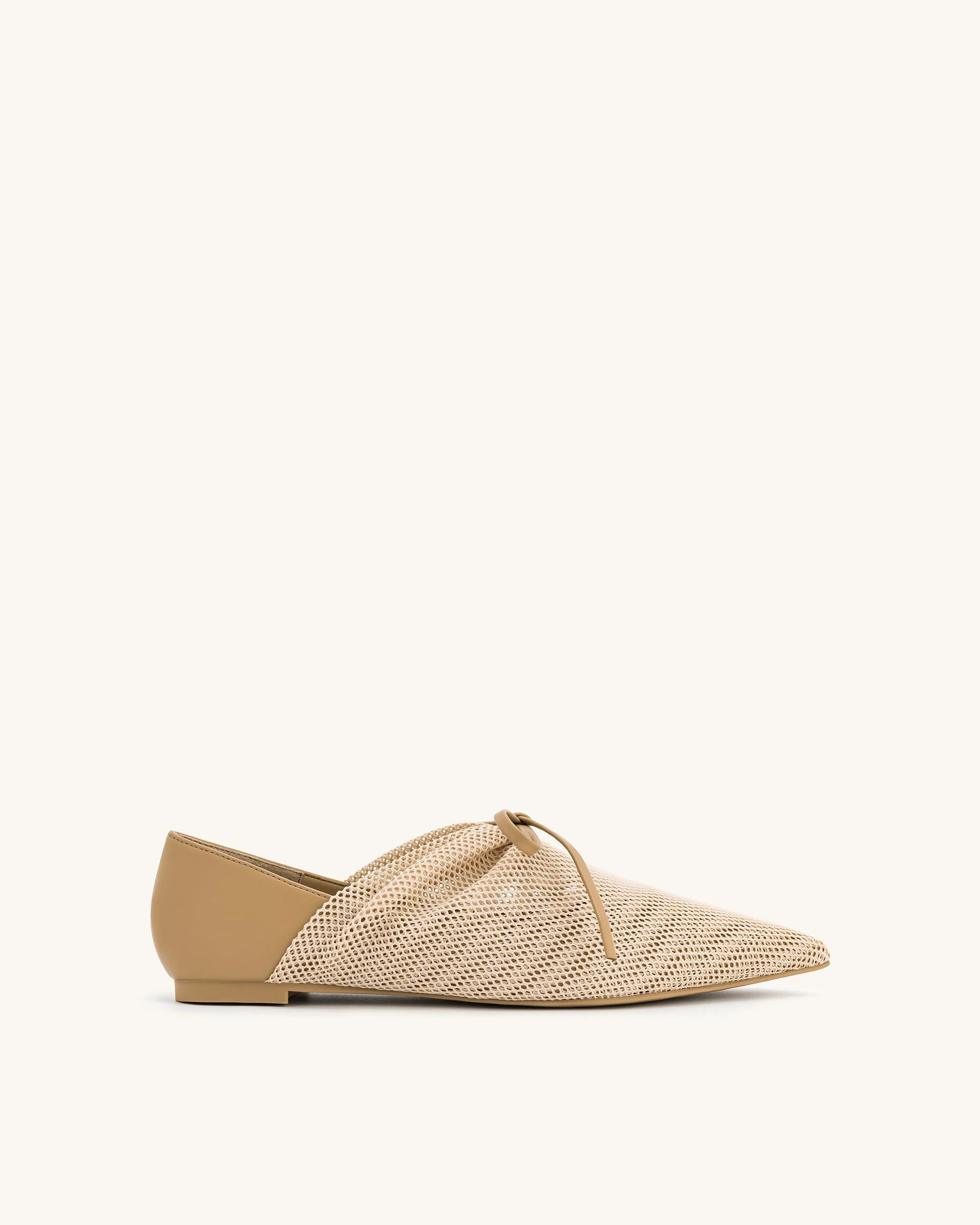 Reilly Fishnet Ballerina Flats - Apricot | JW PEI US