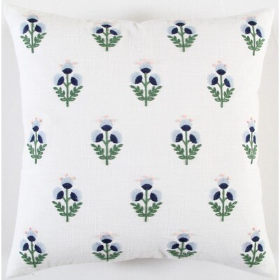 allen + roth 18-in x 18-in Blue Cotton Indoor Decorative Pillow Lowes.com | Lowe's