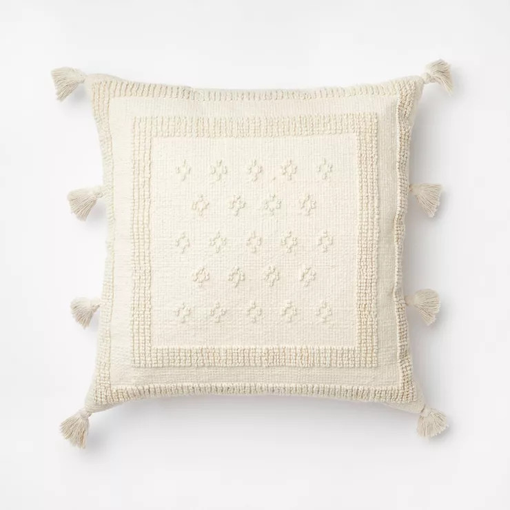 Tufted Square Throw Pillow with Side Tassels - Threshold™ designed with Studio McGee | Target