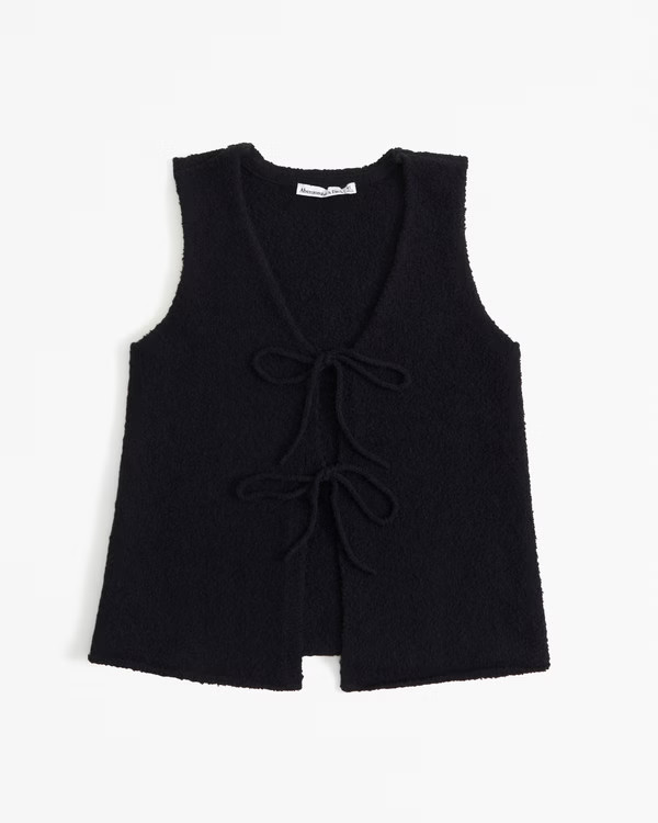 Tie-Front Textured Vest | Abercrombie & Fitch (US)