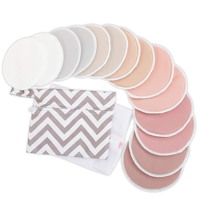 Reusable Nursing Pads for Breastfeeding - 4-Layers Organic Bamboo Nursing Pads - Breastfeeding Pa... | Amazon (US)