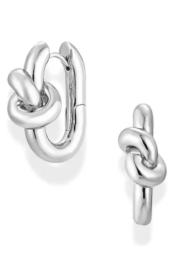 MOD + JO Karina Knot Hoop Earrings in Silver at Nordstrom Rack | Nordstrom Rack