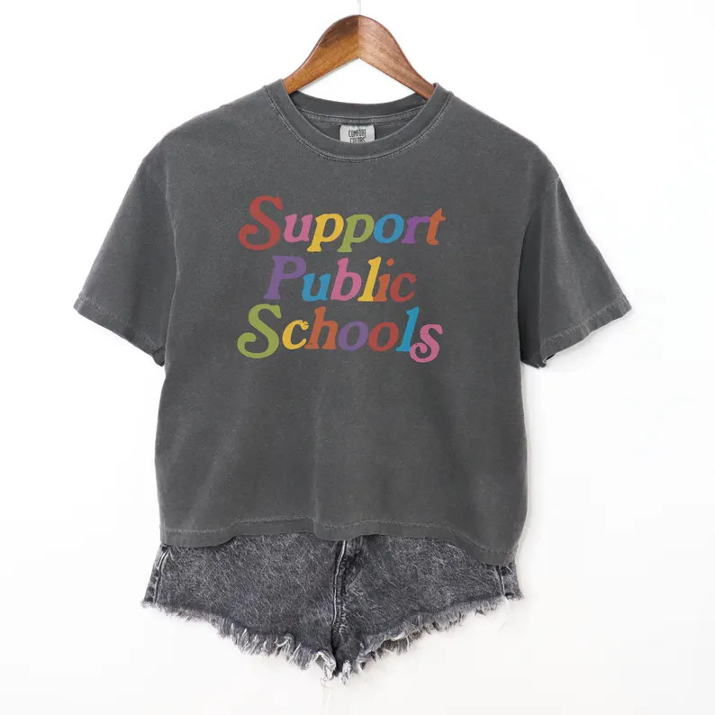 Support Public Schools Boxy Crop Top, Protect Public Education, Activism Tee, Support Teachers Co... | Etsy (Global)