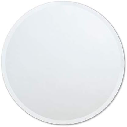 Better Bevel 28" x 28" Frameless Round Mirror | 1" Beveled Edge | Bathroom Wall Mirror | Amazon (US)