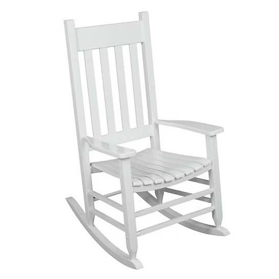 Style Selections Patio chair White Wood Frame Rocking Chair with Slat Seat | Lowe's