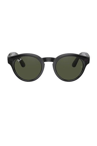 Ray-Ban Stories Round in Shiny Black & Green from Revolve.com | Revolve Clothing (Global)