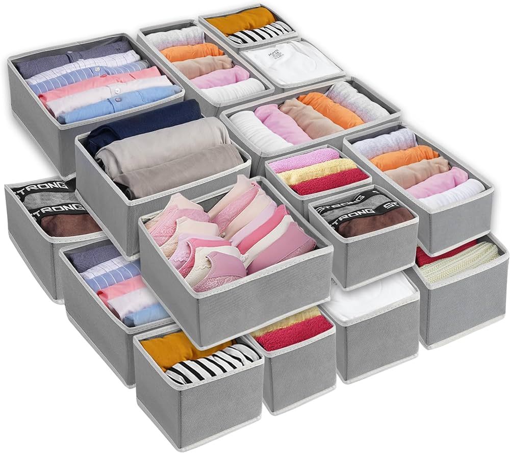 RFAQK 18 Pack Drawer Organizer Clothes-Large Foldable Underwear Dresser Organizer-Nursery Clothes... | Amazon (US)