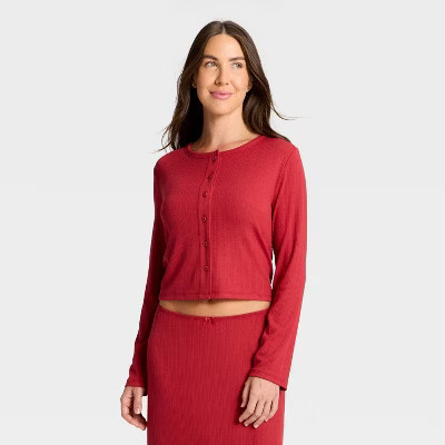 Women's Variegated Ribbed Pajama Cardigan - Auden™ | Target