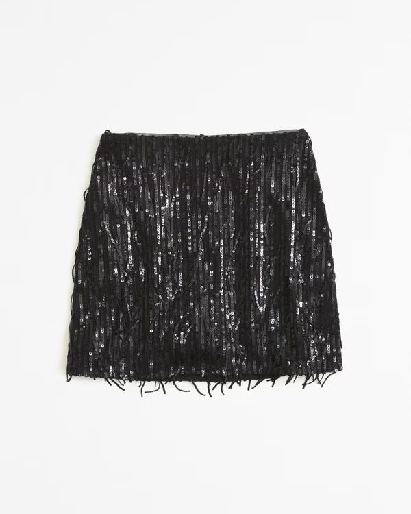 Sequin Fringe Mini Skirt | Abercrombie & Fitch (US)