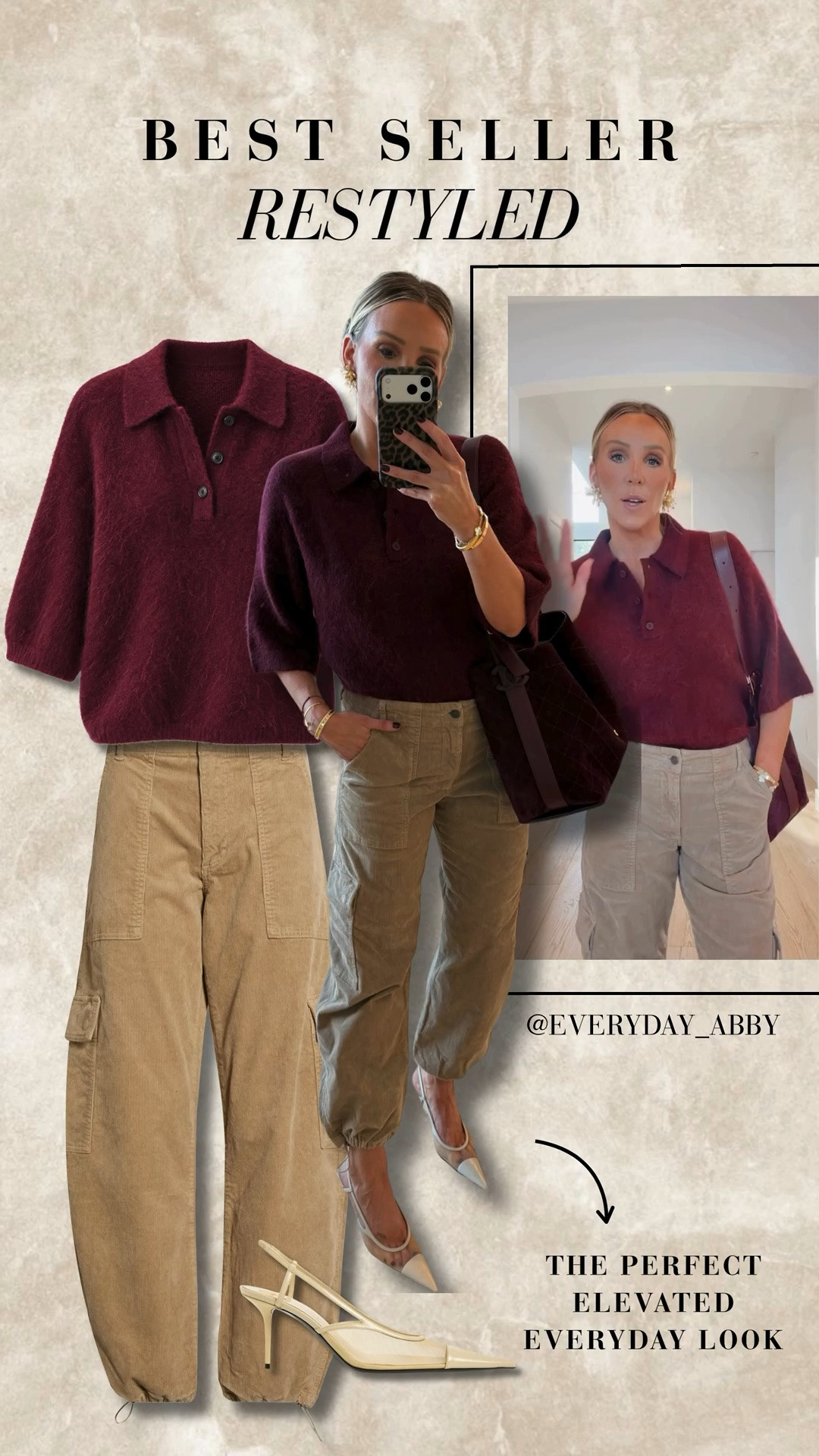 One of my best selling sweaters restyled!! 😍😍 Such a good elevated everyday look! Wearing a medium 🤎