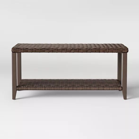 Halsted Wicker Rectangle Patio Coffee Table - Brown - Threshold™ | Target