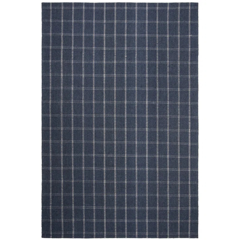 Tamworth Lauren Ralph Lauren Hand Woven Wool/Viscose Plaid Rug in Navy | Wayfair North America