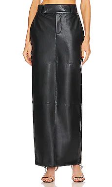 Helsa Waterbased Faux Leather Midi Skirt in Black from Revolve.com | Revolve Clothing (Global)