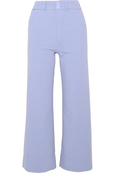APIECE APART - Merida Cropped Cotton-canvas Wide-leg Pants - Lilac | NET-A-PORTER (US)