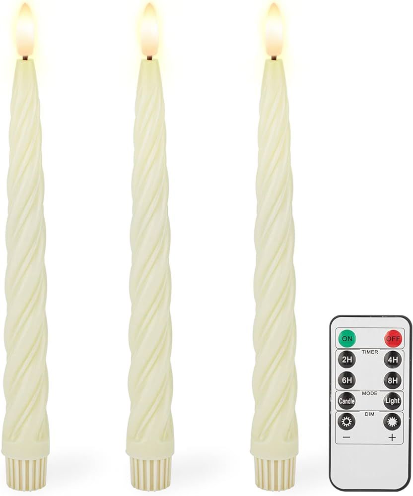 Amazon.com: JOIONE Flameless Taper Candles Flickering Battery Operated, 3D Wick Warm Light Electr... | Amazon (US)