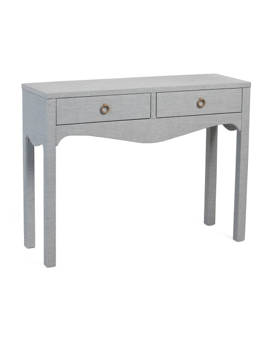 46in Linen Wrapped Console Table | TJ Maxx