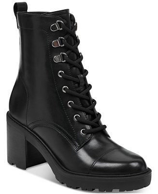 Marc Fisher Lanie Lace-Up Hiker Leather Booties  & Reviews - Boots - Shoes - Macy's | Macys (US)