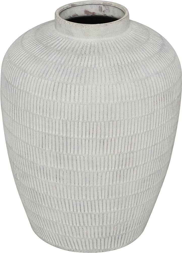 Deco 79 Ceramic Decorative Vase Textured Centerpiece Vase with Linear Pattern, Flower Vase for Ho... | Amazon (US)