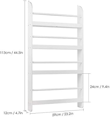 Homfa Kids Bookshelf, 4-Tier Children’s Bookcase Rack Wall Mountable Floating Display Storage S... | Amazon (US)