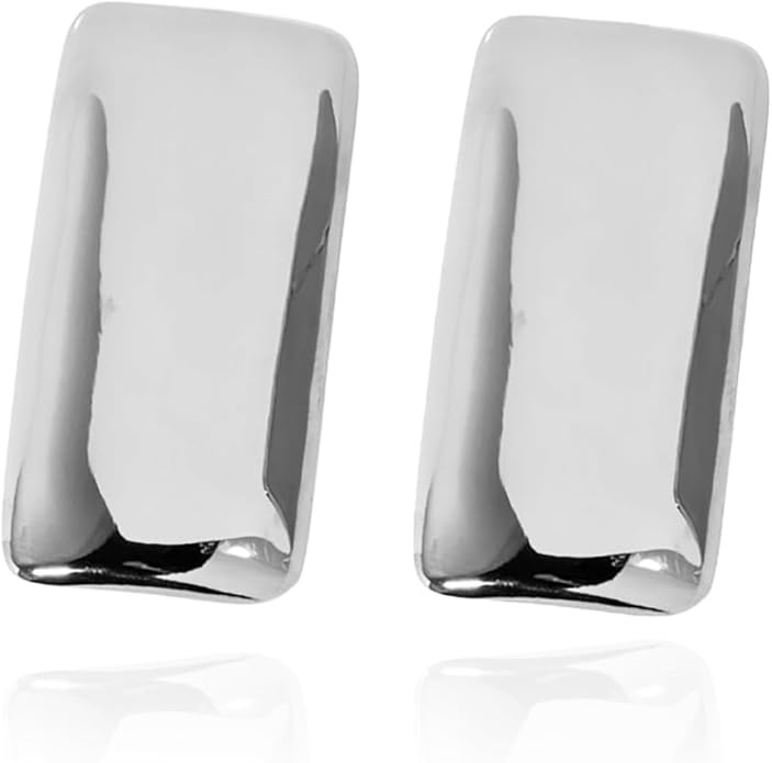 Large Thick Rectangle Ear Stud Earrrings for Women,Oversized Chunky Geometric Minimalist Stainles... | Amazon (US)