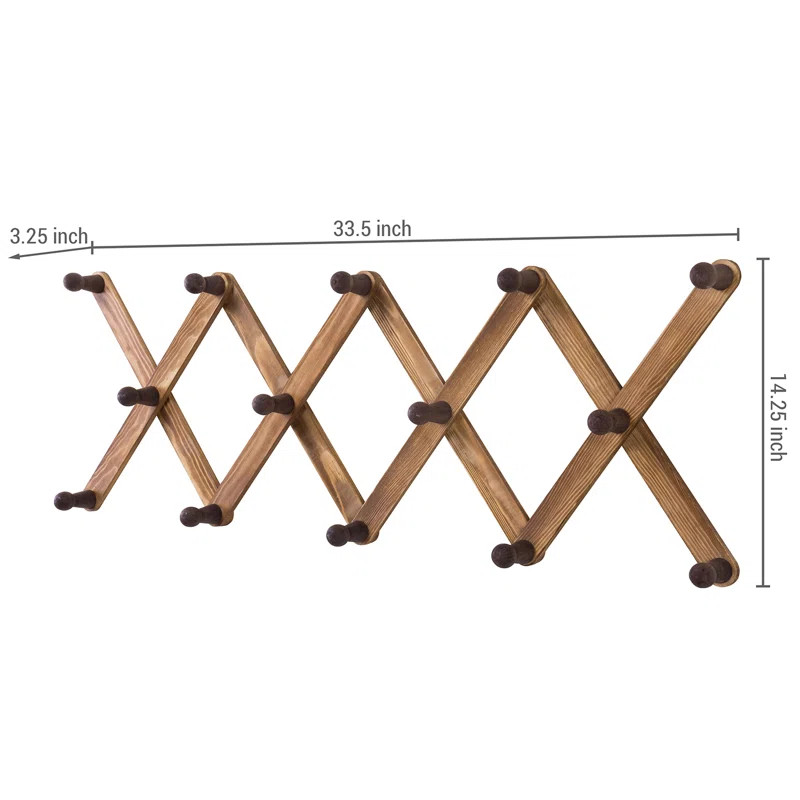 Rosalind Wheeler Amita Solid Wood 14 - Hook Wall Mounted Coat Rack & Reviews | Wayfair | Wayfair North America
