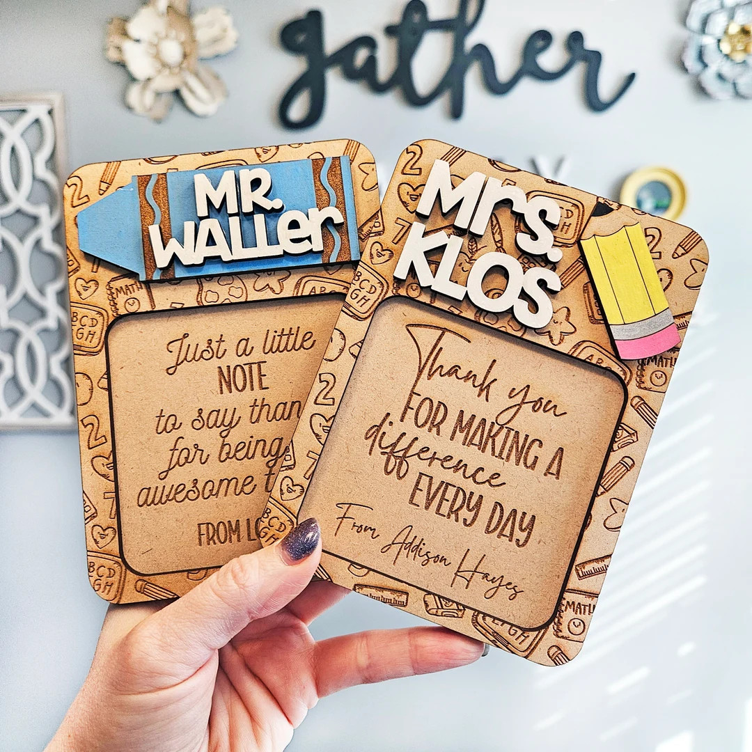 Personalized Teacher Sticky Note Pad Holder Teacher Appreciation Gift Back to School - Etsy | Etsy (US)