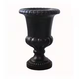 MPG 20 in. x 29 in. Cast Stone Fiberglass Double Bulbous Urn in Aged Charcoal PF6845AC | The Home Depot