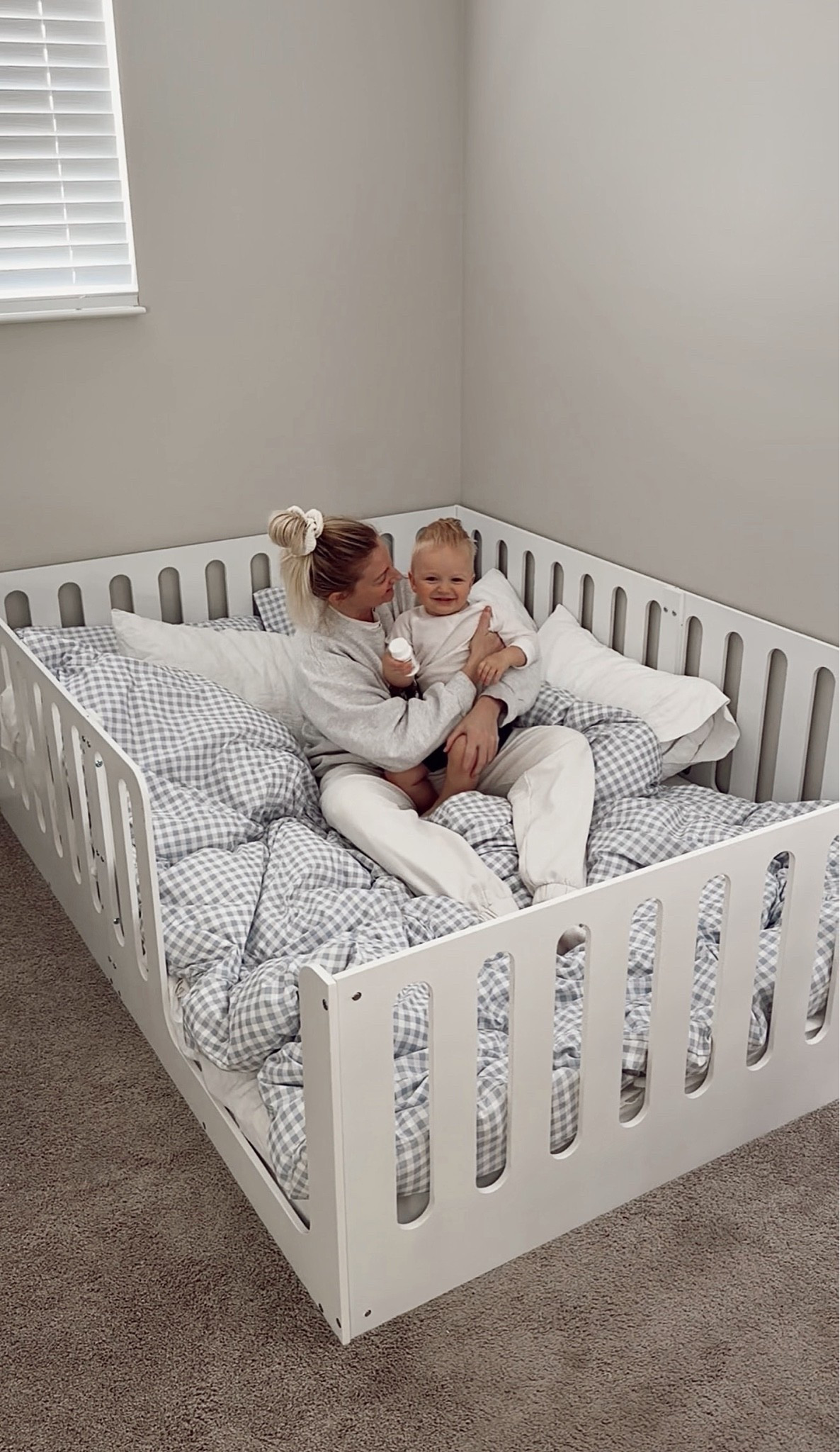 We recently upgraded Gage to his big boy toddler bed. I went with a floor bed with a door that locks from the outside. With him being so young, I didn’t want to get a bed that was too high to climb into if he got out. He’s been loving it and transitioned really easy from his crib to this bed. 

Also his toddler pillow is so comfy, it’s thinner and not super fluffy but actually really comfortable and still cushiony and supportive. 

Mattress is a foam gel so it’s firm but you sink in just enough. 👌🏼

#LTKKids #LTKBaby #LTKHome